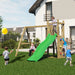 Rumble Ridge Rock Wall Climbing Frame with Double Swing and Slide - Chestnut Mill