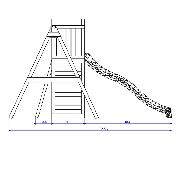 Rumble Ridge Rock Wall Climbing Frame with Double Swing and Slide - Chestnut Mill