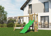 Rumble Ridge Rock Wall Climbing Frame with Double Swing and Slide - Chestnut Mill