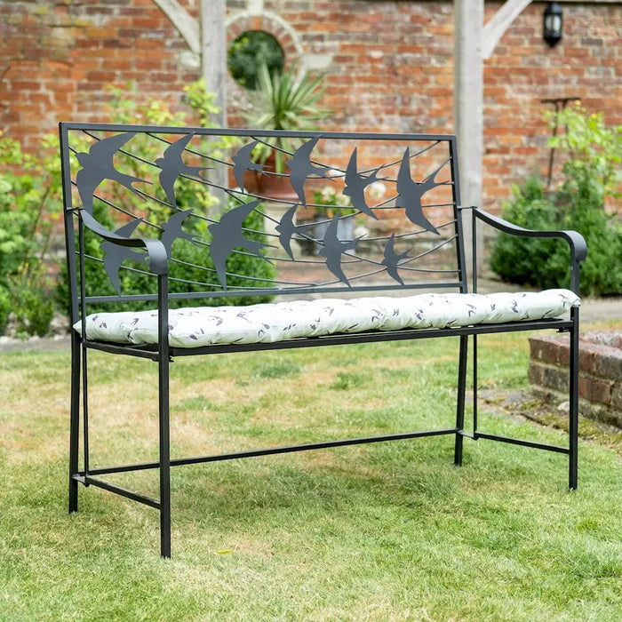 SWALLOW BACK Garden Bench - BLACK Ascalon