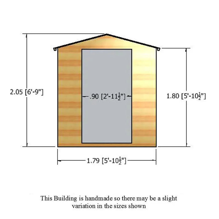 Security Shed Apex 8' x 6' - Chestnut Mill