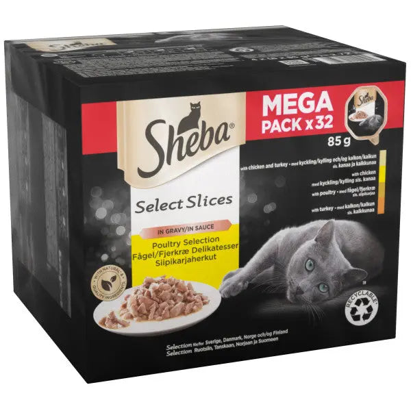 Sheba Tray Select Slices Poulty Chunks in Gravy 32x 85g - Chestnut Mill