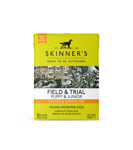 Skinners Field & Trial Puppy & Junior Chicken & Garden Veg Grain Free 18 x 390g - Chestnut Mill