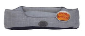 Snug & Cosy Grey Square Check Rectangle Bed - Various Sizes Snug & Cosy