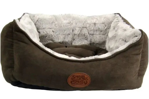 Snug & Cosy Novara Brown Rectangle Bed - Various Sizes - Chestnut Mill