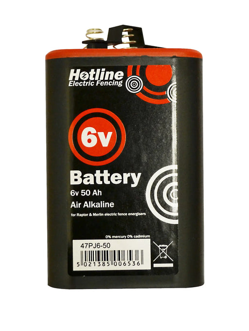 Spring Top 6v 50Ah battery - Internal Back-up for Merlin & Raptor Energisers - Chestnut Mill