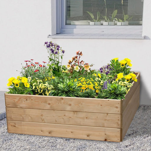 Square Raised Bed 45 cm High, 120 x 120cm - Chestnut Mill