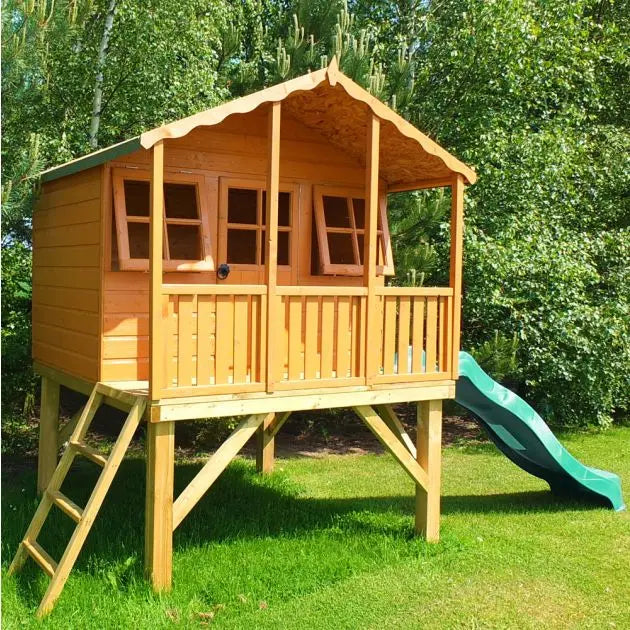 Stork Playhouse 6' x 4' On Platform - OPTIONAL SLIDE - Chestnut Mill