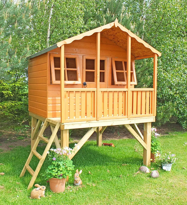 Stork Playhouse 6' x 4' On Platform - OPTIONAL SLIDE - Chestnut Mill