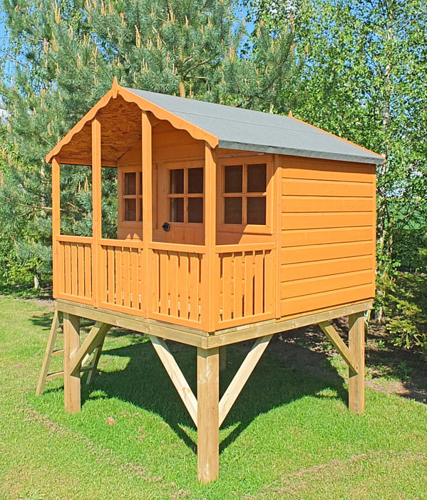 Stork Playhouse 6' x 4' On Platform - OPTIONAL SLIDE - Chestnut Mill