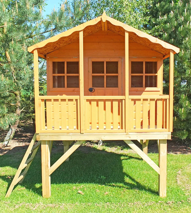 Stork Playhouse 6' x 4' On Platform - OPTIONAL SLIDE - Chestnut Mill