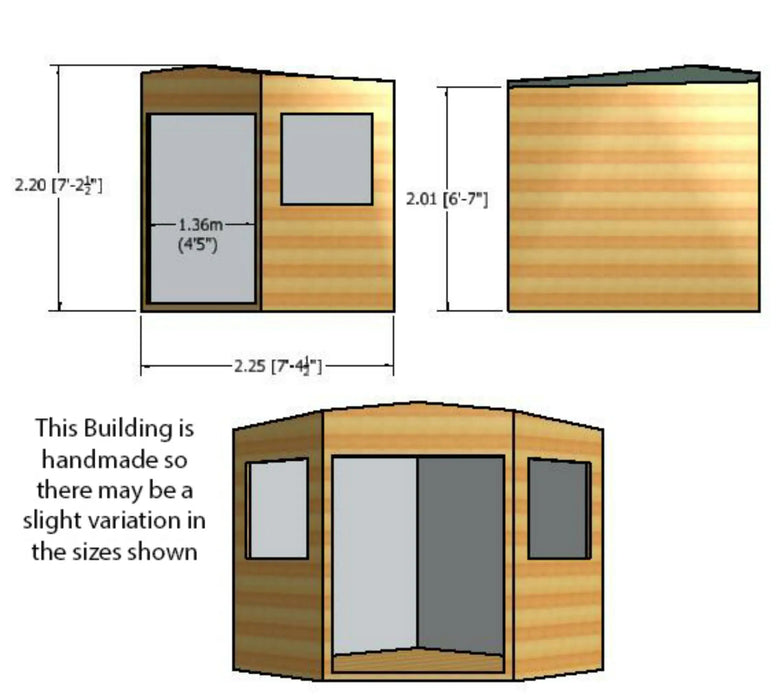 8' x 8' Corner Shed / Summerhouse - Chestnut Mill