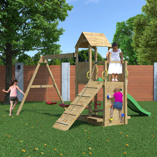 Summit Seeker Scramble (Floppi) Climbing Frame with Swing and Slide - Chestnut Mill