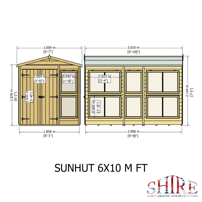 Sun Hut Potting Shed - 6'x10' - Chestnut Mill