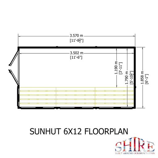 Sun Hut Potting Shed - 6'x12' - Chestnut Mill