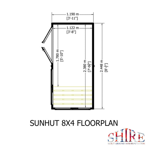 Sun Hut Potting Shed - 8'x4' - Chestnut Mill