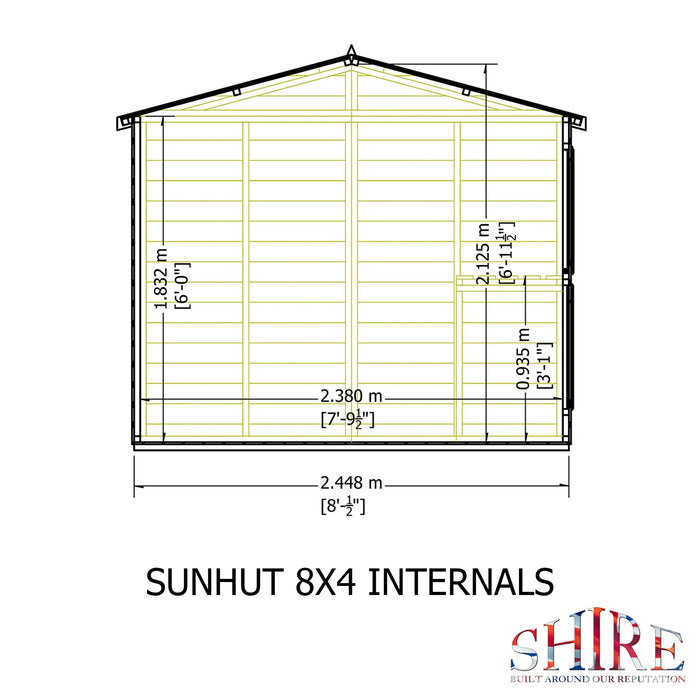 Sun Hut Potting Shed - 8'x4' - Chestnut Mill