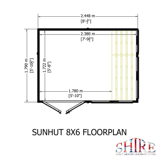 Sun Hut Potting Shed - 8'x6' - Chestnut Mill