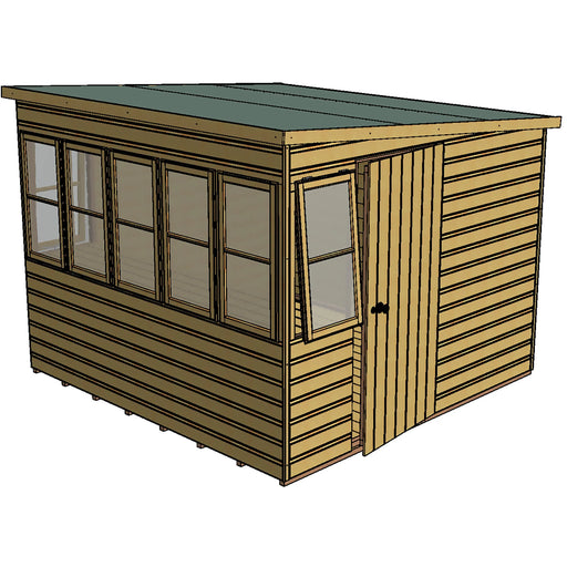 Sun Pent Potting Shed 8' x 8' - Chestnut Mill