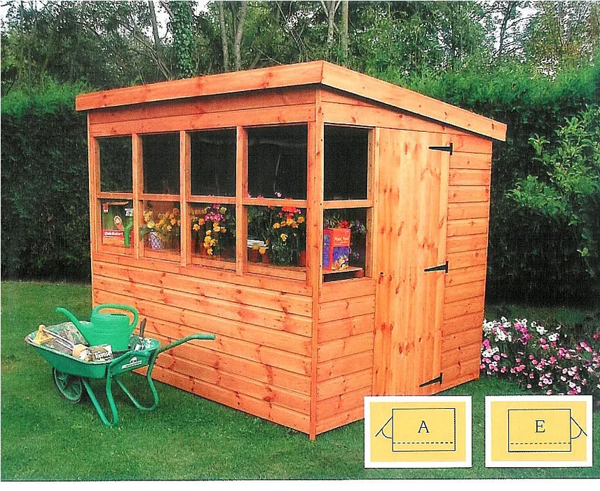 Sun Pent Potting Shed 8' x 8' - Chestnut Mill