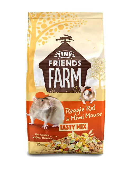 Tiny Friends Farm Reggie Rat & Mimi Mouse Tasty Mix 6 x 850g - Chestnut Mill