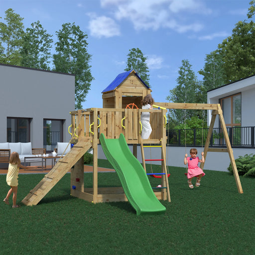 Treehouse Climbing Frame with Swing and Slide - Chestnut Mill