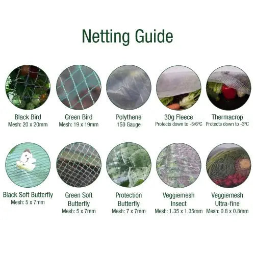 Low Portable Square Hoop Aluminium Cloche / Tunnel Kit - Various Lengths and Netting - Chestnut Mill