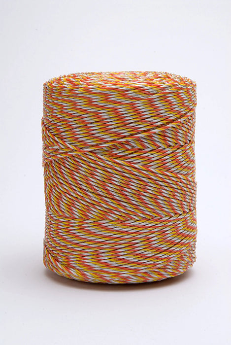 Turbocharge Orange, White & Yellow - 9 Strand Polywire for Electric Fencing - 500m Length - Chestnut Mill