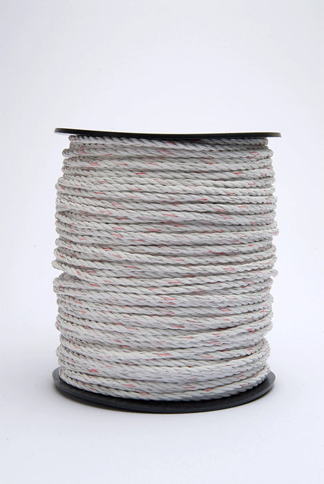 Turbocharge White & Red Trace Line - 6mm Electric Fencing Rope - 6x Strand - 200m Length - Chestnut Mill