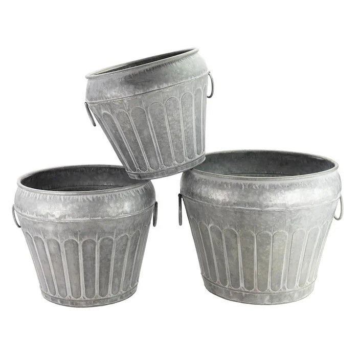 URN PLANTER - SET OF 3 - ANTIQUE Galvanised Ascalon