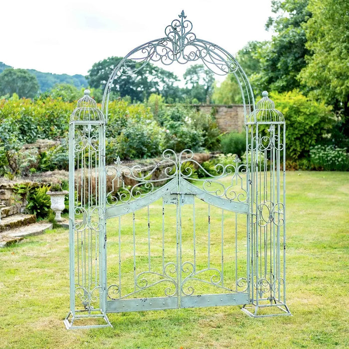 VINTAGE GARDEN ARCH WITH GATES - BLUE Ascalon