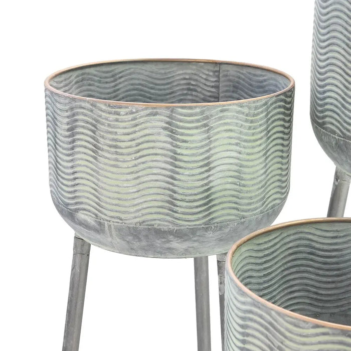 WAVE PLANTER WITH LEGS - SET OF 3 - ANTQ GREEN Ascalon