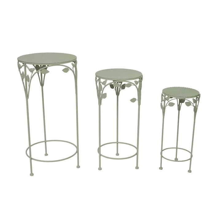 WOODLAND PLANT TABLE TALL - SET OF 3 - Green Ascalon
