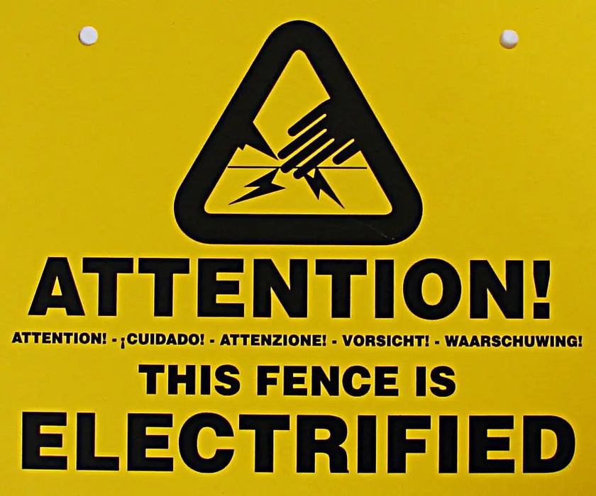 Warning sign for Electric Fencing - Chestnut Mill